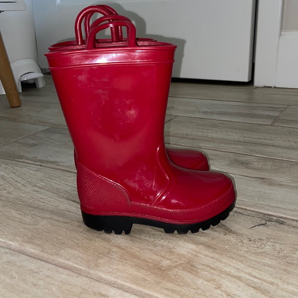 Sea Dog Kids Rain Boots Size 6 Red Rubber Sole